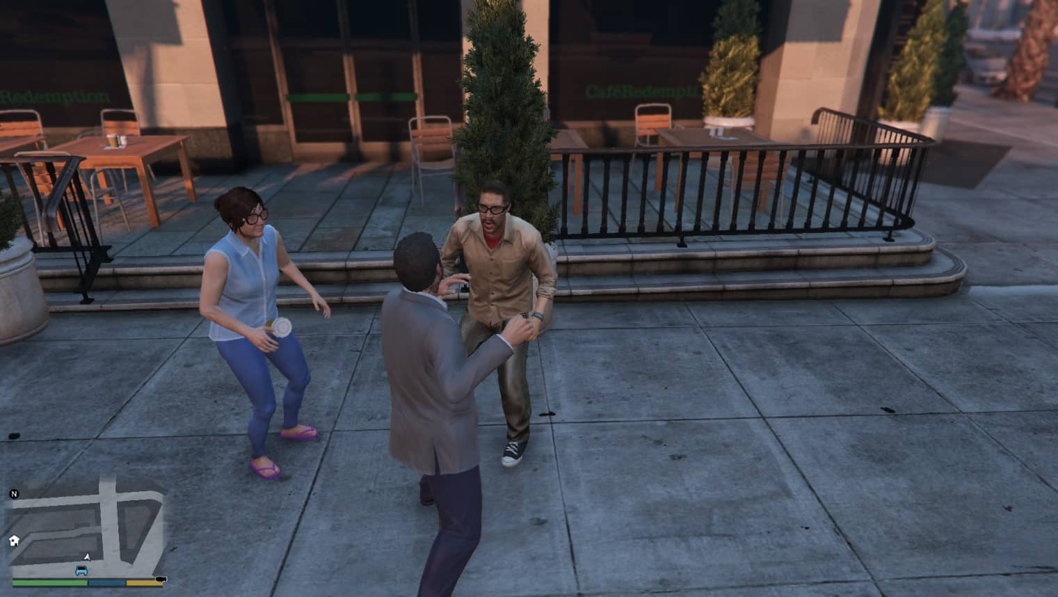 gta 5 michael punching npc